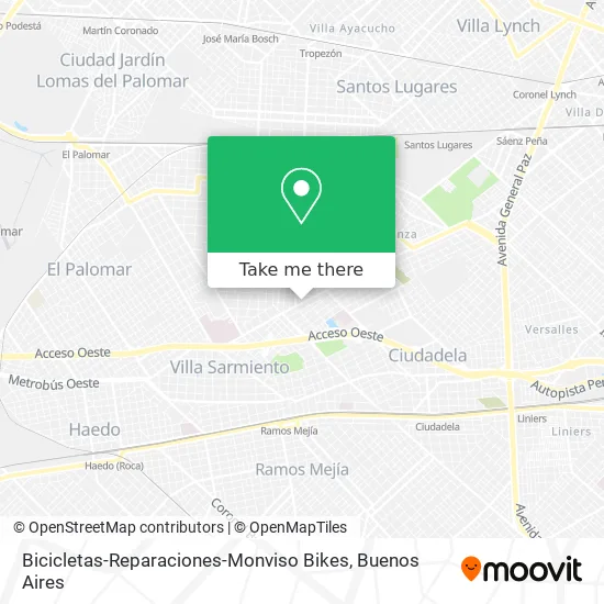 Mapa de Bicicletas-Reparaciones-Monviso Bikes