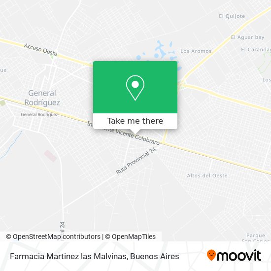 Farmacia Martinez las Malvinas map