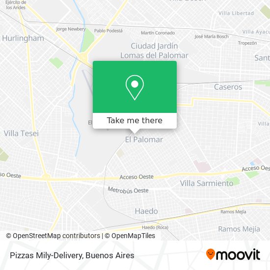 Pizzas Mily-Delivery map