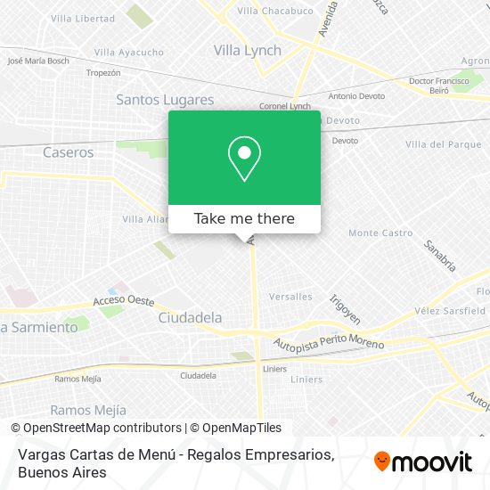 Vargas Cartas de Menú - Regalos Empresarios map
