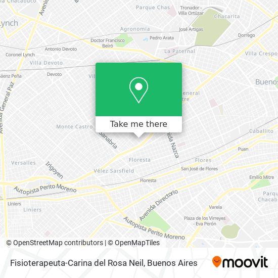 Fisioterapeuta-Carina del Rosa Neil map