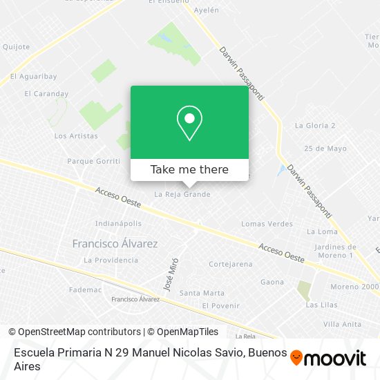 Mapa de Escuela Primaria N 29 Manuel Nicolas Savio