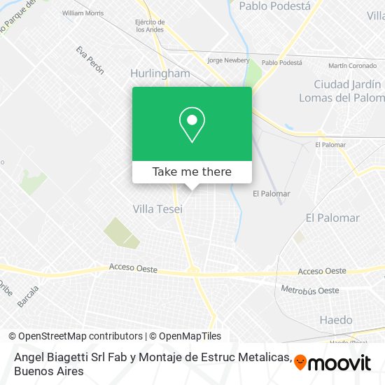 Mapa de Angel Biagetti Srl Fab y Montaje de Estruc Metalicas