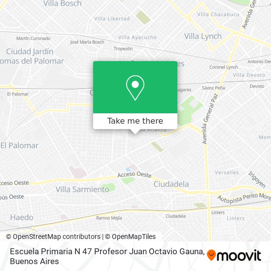 Mapa de Escuela Primaria N 47 Profesor Juan Octavio Gauna
