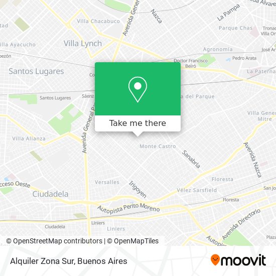 Alquiler Zona Sur map