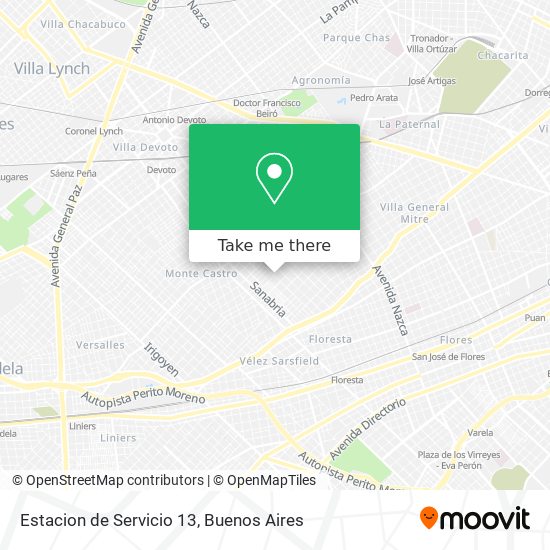 Mapa de Estacion de Servicio 13