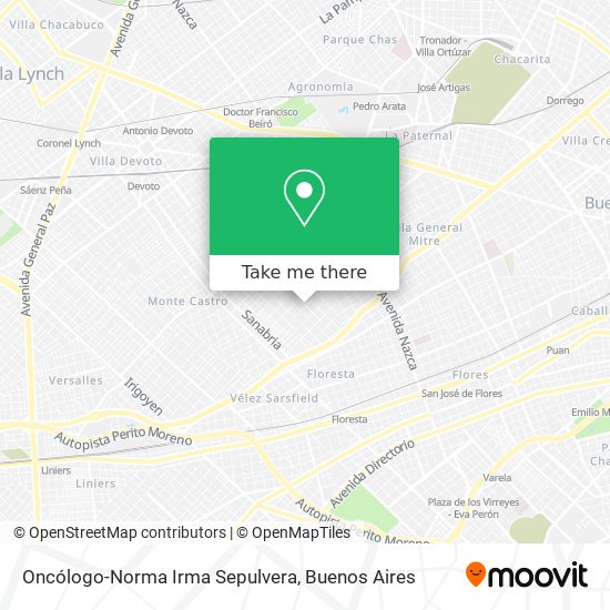 Oncólogo-Norma Irma Sepulvera map