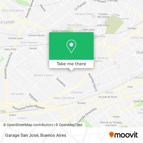 Mapa de Garage San José