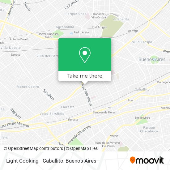 Mapa de Light Cooking - Caballito