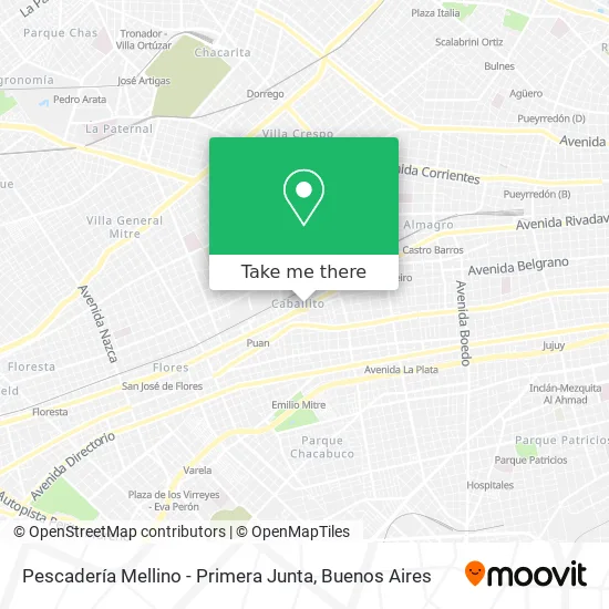 Mapa de Pescadería Mellino - Primera Junta
