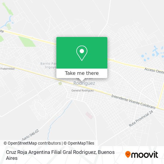 Cruz Roja Argentina Filial Gral Rodriguez map