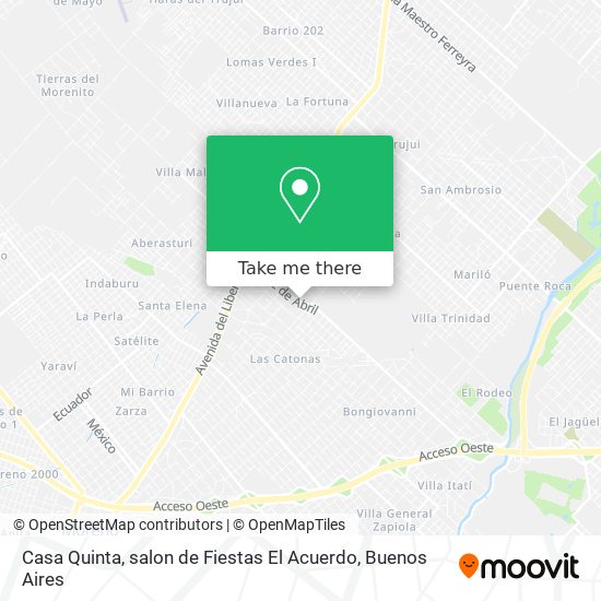 Casa Quinta, salon de Fiestas El Acuerdo map