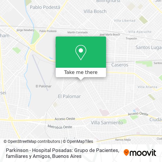 Parkinson - Hospital Posadas: Grupo de Pacientes, familiares y Amigos map