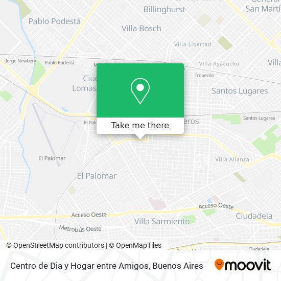 Mapa de Centro de Dia y Hogar entre Amigos