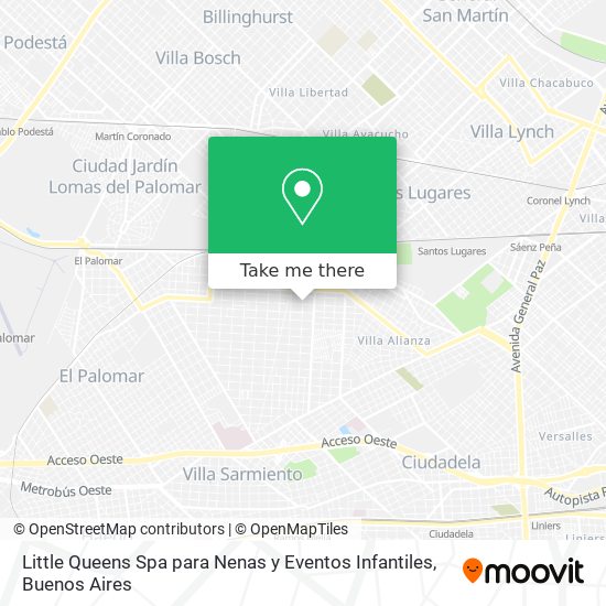 Mapa de Little Queens Spa para Nenas y Eventos Infantiles