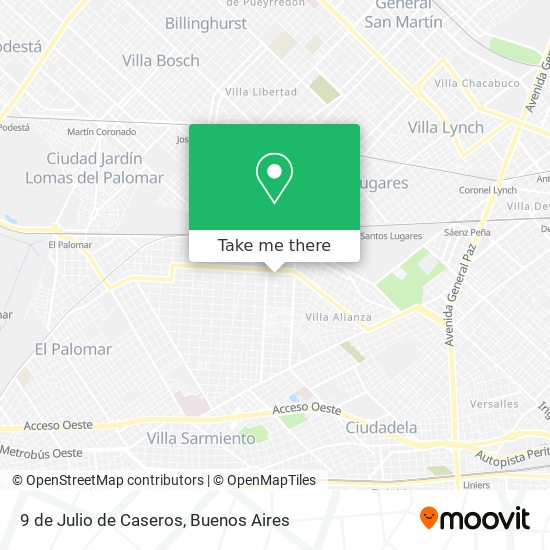 9 de Julio de Caseros map