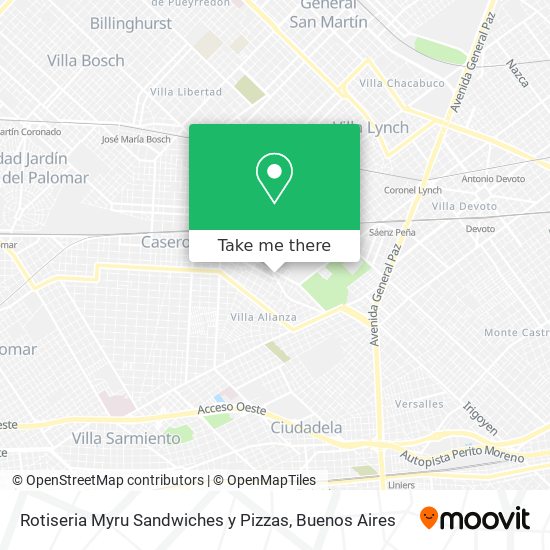 Rotiseria Myru Sandwiches y Pizzas map