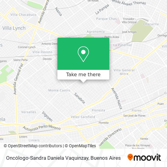 Oncólogo-Sandra Daniela Vaquinzay map