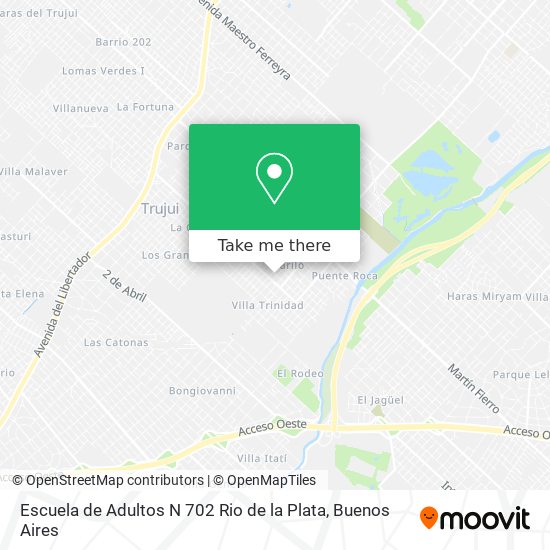 Mapa de Escuela de Adultos N 702 Rio de la Plata