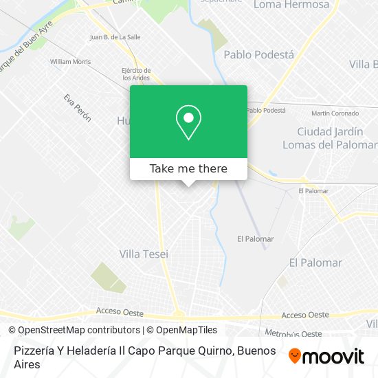 Pizzería Y Heladería Il Capo Parque Quirno map