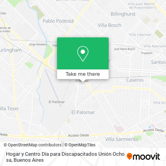 Hogar y Centro Día para Discapacitados Unión Ocho sa map