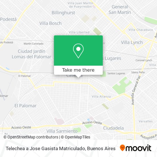 Telechea a Jose Gasista Matriculado map