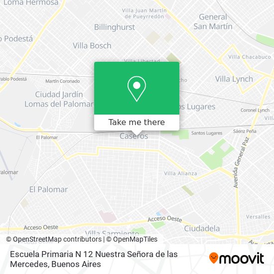 Mapa de Escuela Primaria N 12 Nuestra Señora de las Mercedes