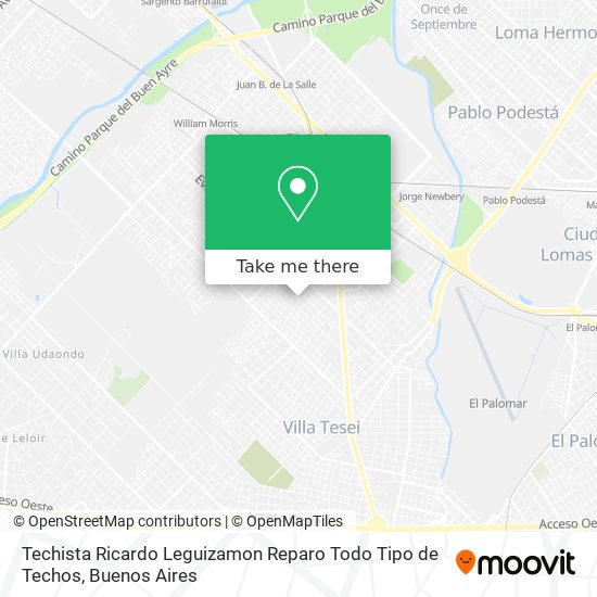 Mapa de Techista Ricardo Leguizamon Reparo Todo Tipo de Techos