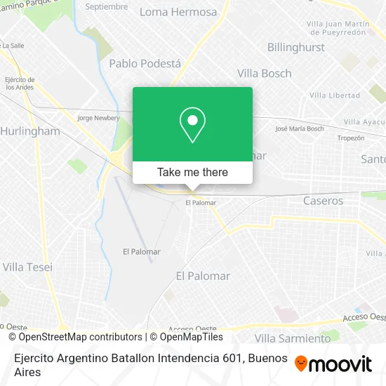 Mapa de Ejercito Argentino Batallon Intendencia 601