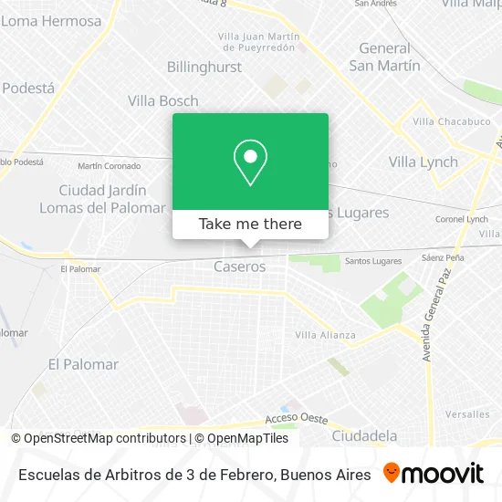 Mapa de Escuelas de Arbitros de 3 de Febrero