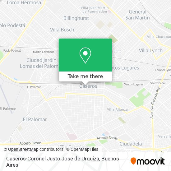 Mapa de Caseros-Coronel Justo José de Urquiza