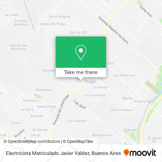 Electricista Matriculado Javier Valdez map