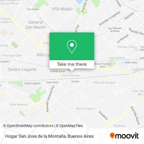 Mapa de Hogar San Jose de la Montaña