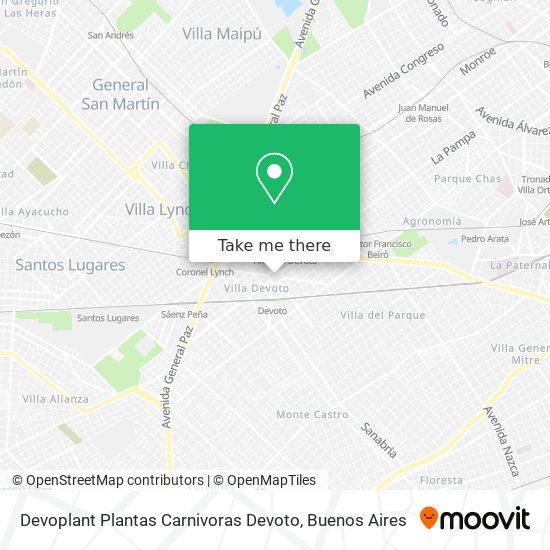 Mapa de Devoplant Plantas Carnivoras Devoto
