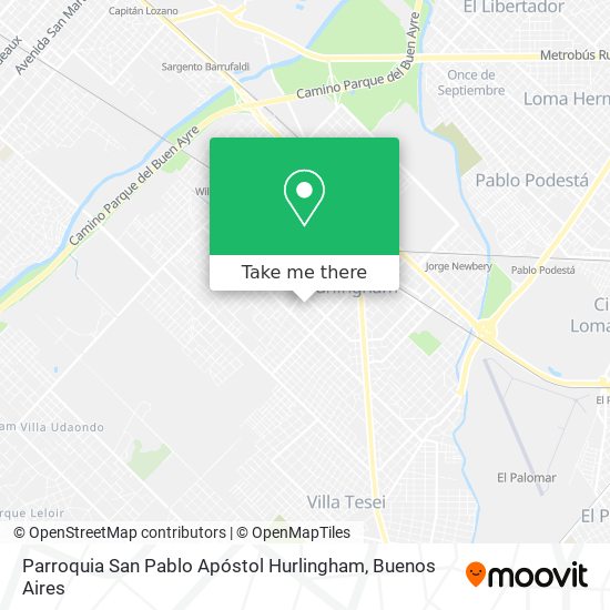 Mapa de Parroquia San Pablo Apóstol Hurlingham
