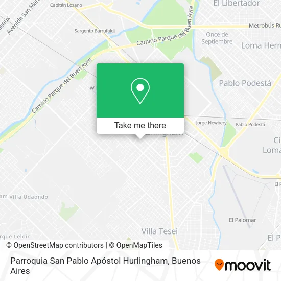 Mapa de Parroquia San Pablo Apóstol Hurlingham