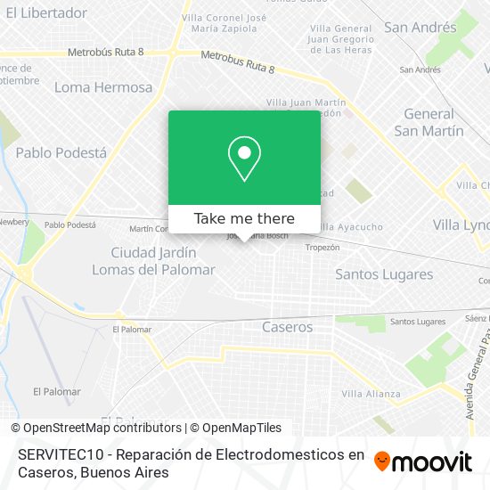 SERVITEC10 - Reparación de Electrodomesticos en Caseros map