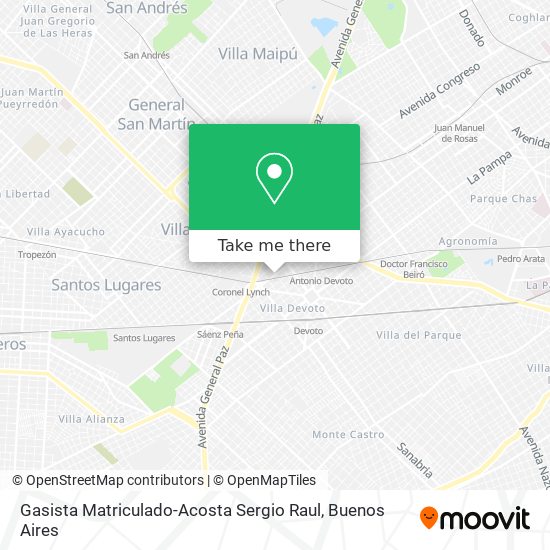 Mapa de Gasista Matriculado-Acosta Sergio Raul