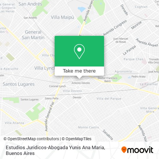 Estudios Juridicos-Abogada Yunis Ana Maria map