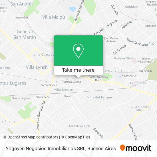 Yrigoyen Negocios Inmobiliarios SRL map