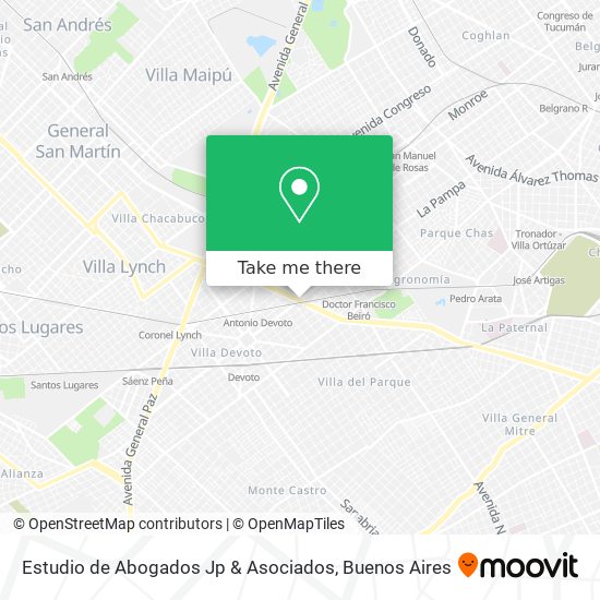 Mapa de Estudio de Abogados Jp & Asociados