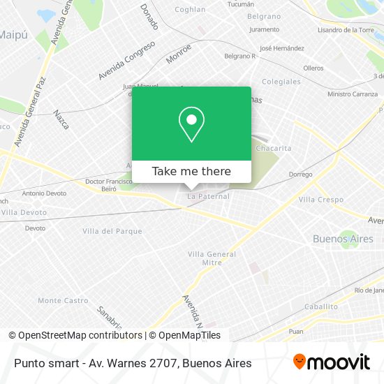 Mapa de Punto smart - Av. Warnes 2707