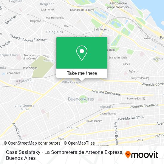 Casa Saslafsky - La Sombrerera de Arteone Express map