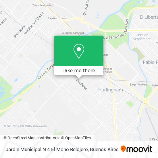 Mapa de Jardin Municipal N 4 El Mono Relojero