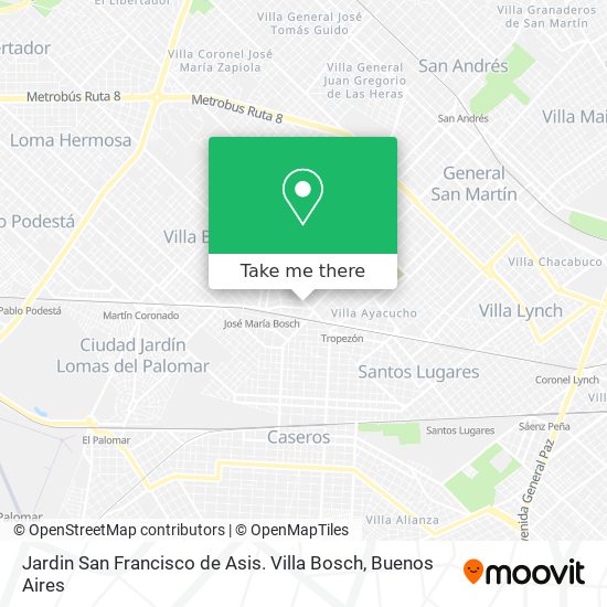 Jardin San Francisco de Asis. Villa Bosch map