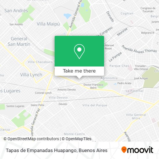 Tapas de Empanadas Huapango map