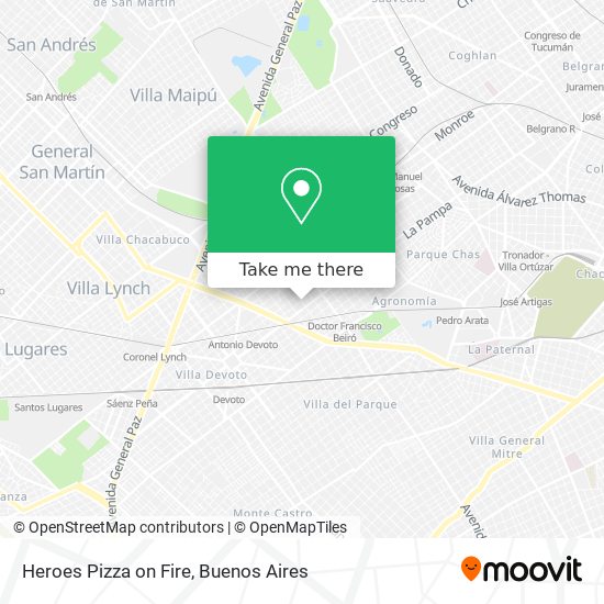 Heroes Pizza on Fire map