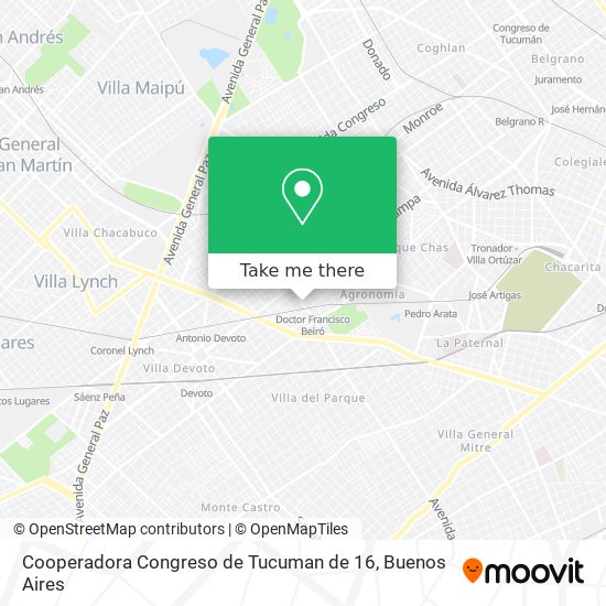 Mapa de Cooperadora Congreso de Tucuman de 16