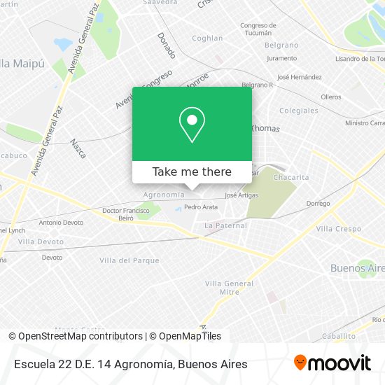 Escuela 22 D.E. 14 Agronomía map