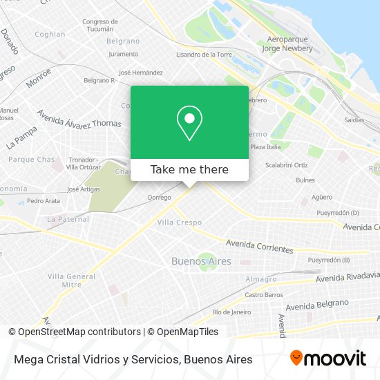 Mega Cristal Vidrios y Servicios map